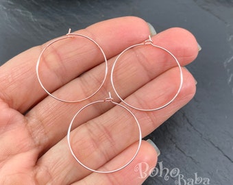 Aros para pendientes chapados en oro, 30 mm, ganchos circulares para pendientes, bases redondas para pendientes, paquete de 6 unidades