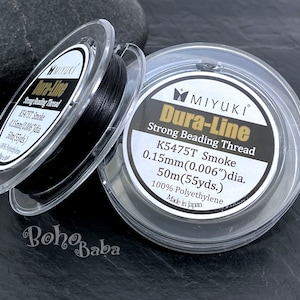 Miyuki Strong Beading Thread, K5475T Smoke, 0.15mm, Original Miyuki Dura-Line, 50 Meters Spool