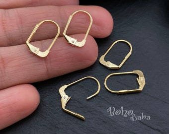 Gold Plated Earring Hooks, Gold Leverback Earrings, Earring Blanks, Lever Back Ear Wires