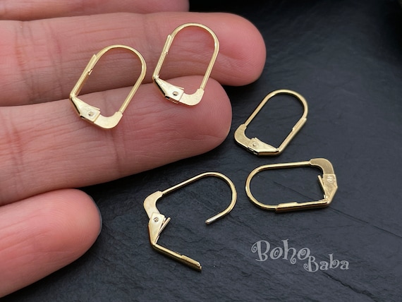 Gold Plated Earring Hooks Gold Leverback Earrings Earring 