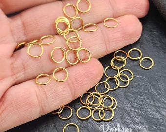 Gold Plated 7mm Open Jump Rings, Jewelry Making Supplies (40pc)