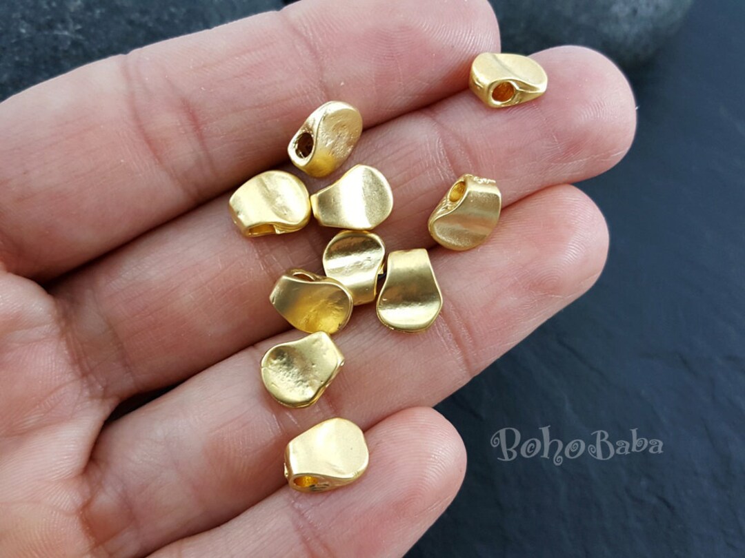Star Slider Charm (6 pieces) Gold Plated Little Star Spacer Beads Pendant