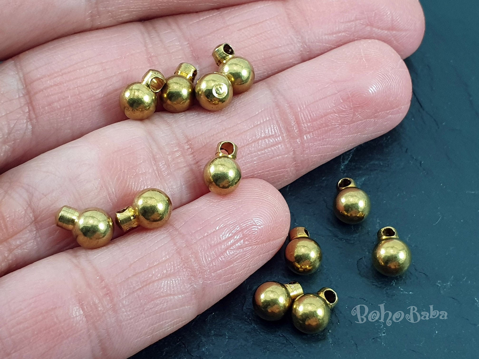 Solid Brass Ball Charms 6mm Raw Brass Jewelry Ball Beads Etsy