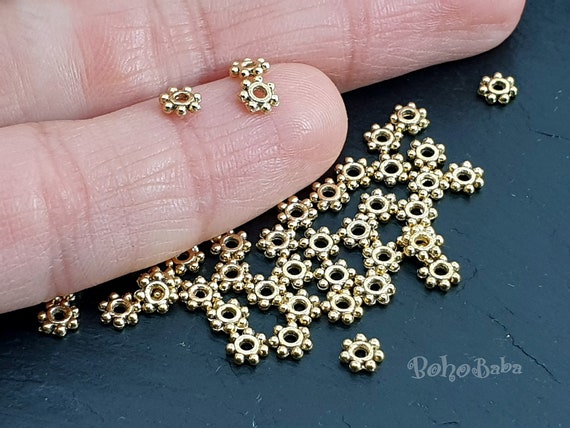 50pc 4mm Spacer Beads, Gold