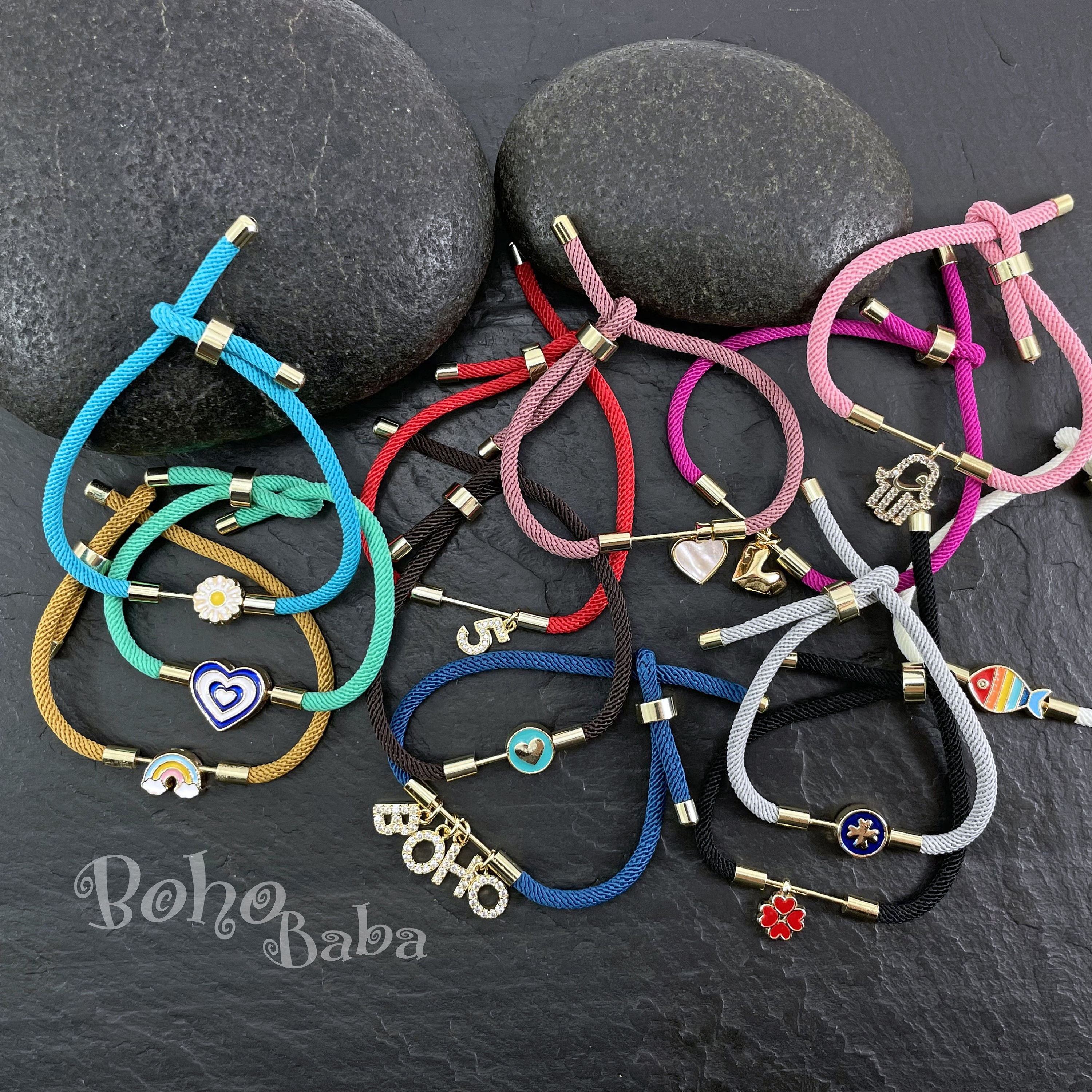 Pink Cord Bracelet With Gold Plated Screw Clasp, 3mm Cord 