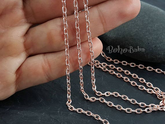 5Meters 1Meter 3mm Necklace Love Heart Chain Silver Gold Copper Link Chains  Bracelet for Jewelry Making DIY Components Handmade