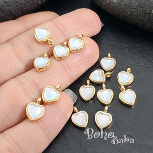 Shiny Gold Plated Crystal Light Blue Cats Eye Heart Charm, 2pc