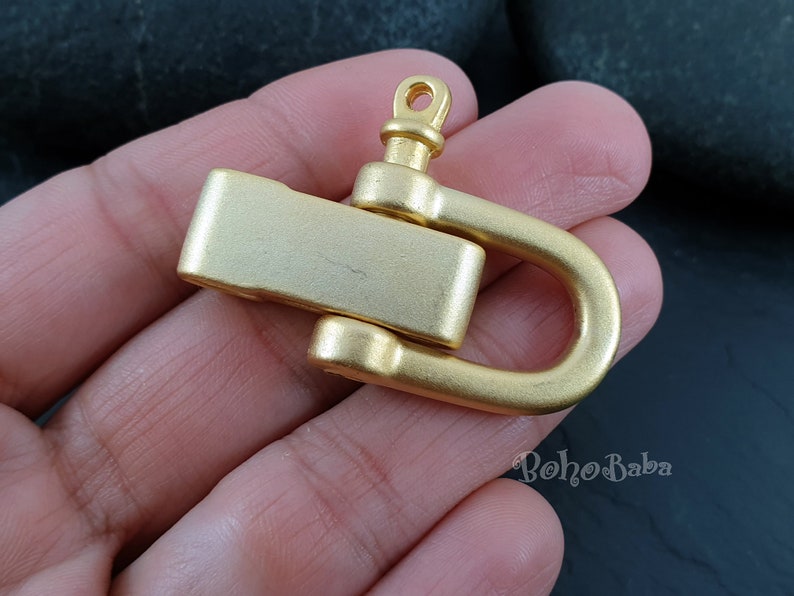 Gold U Clasp Large Shackle Clasp Adjustable U Clasp Leather Etsy