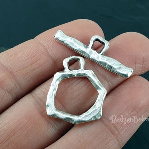 Zestaw srebrnych zapięć zaciskowych, srebrne zapięcie pętelkowe, tybetańskie zapięcie do naszyjnika, zapięcie do bransoletki