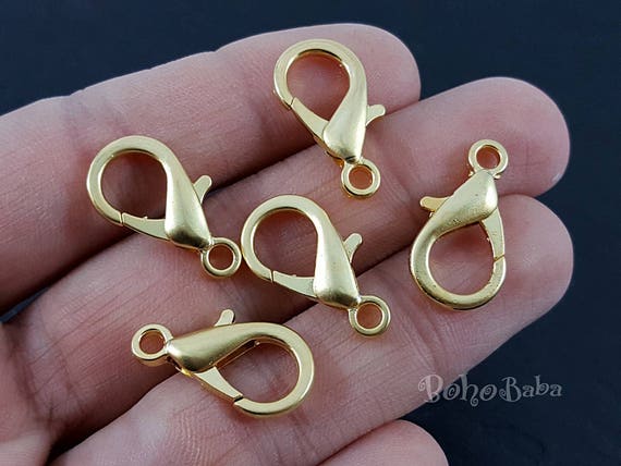 Matte Gold Plated Lobster Claw Clasps, 20x11.50mm, 505, Large Parrot Trigger Clasps, 2 Pc