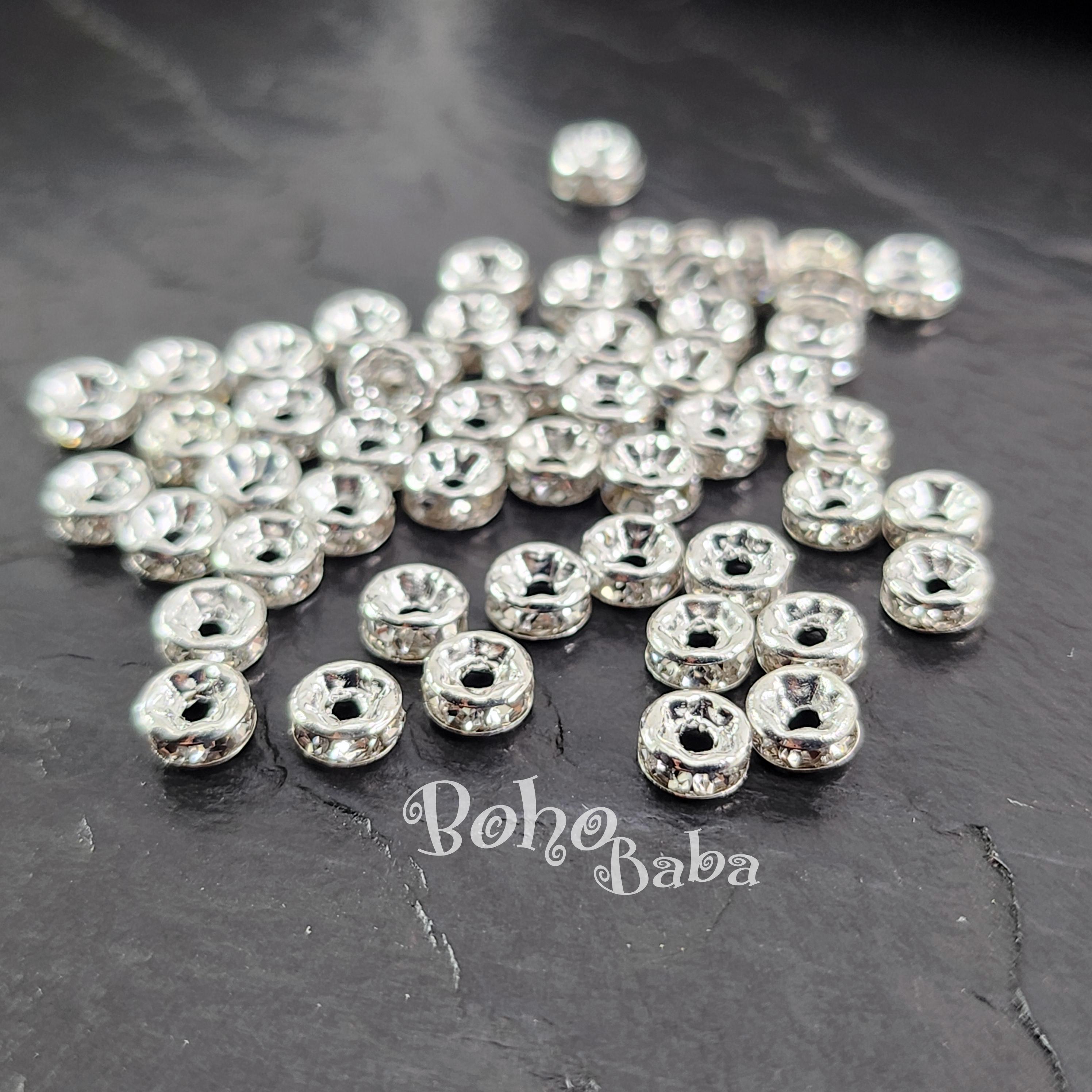 100 Perline Distanziatrici Cristallo Trasparente 6 Mm Placcate - Foto 5