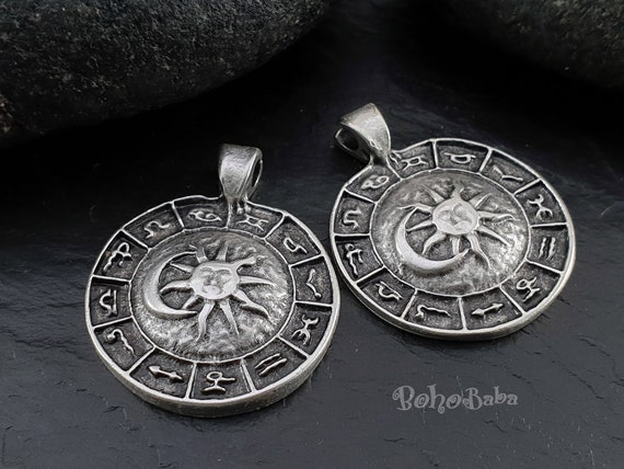 Silver Zodiac Horoscope Pendant, Constellation Charms, Silver Zodiac Charms, Zodiac Pendant, Horoscope Charm, Constellation Necklace