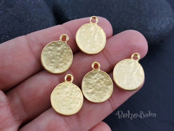 zuurstof overzee litteken Gehamerde gouden munten Mini Coin Charms Turkse sieraden - Etsy België