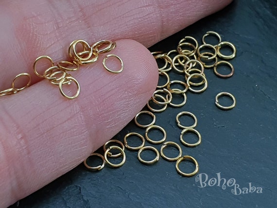 Gold Plated Open Jump Rings, 3mm Gold Jump Rings, Gold Split Rings, Extra  Fine Gold Jumprings, 100pc 