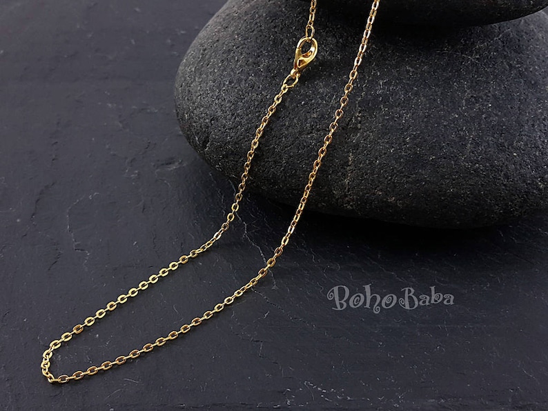 Gold Chain With Lobster Clasp Gold Plated Ready Necklace Etsy UK