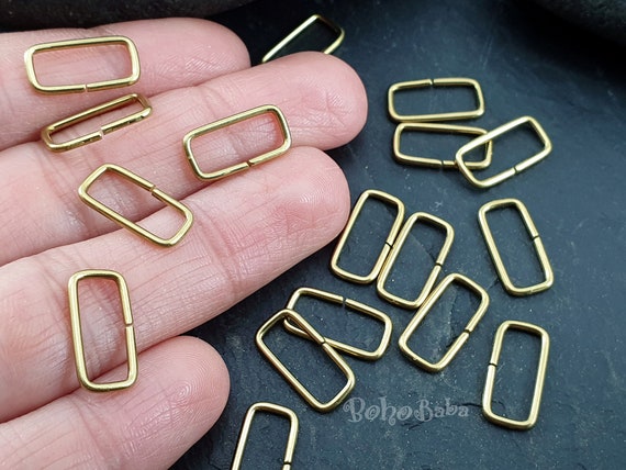 Rectangle Jump Rings, Rectangle Connectors, Raw Brass Jump Rings, Open Jump  Ring, Brass Jumpring, Raw Brass Jewelry Finding, 30 Pc 