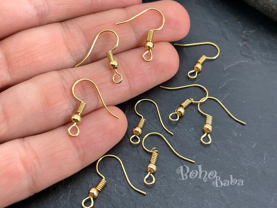 Shiny Gold Plated Earring Hooks Gold Earring Blanks Fish Hook
