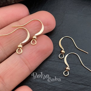 Gold Plated Earring Hooks with Ball End, Gold Earring Wires, Gold Earring Blanks