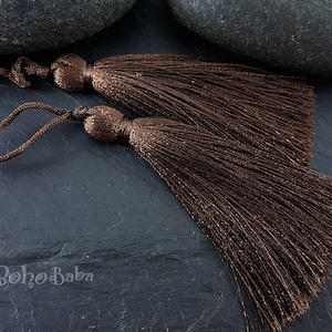Brown Silk Tassel, Silk Tassel, Thread Tassel, Tassel Findings, Tassel Necklace, Jewelry Supplies, Tassel Jewelry, 2pc