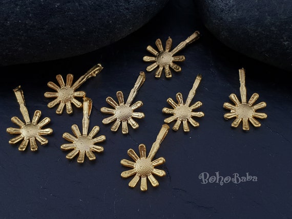 Gold Gänseblümchen Anhänger, Gold Blumen Anhänger, Mini Gold Blumen Anhänger,  5 Stück -  Österreich