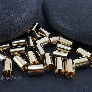 Messing Tube Perlen, Spacer Tubes, (7x10mm), Rohe Messing Tubes, Plain Tube Bead, Tube Bead Spacer, Schmuck Zubehör, Messing Zubehör, 25 Stück