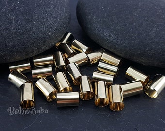 Brass Tube Beads, Spacer Tubes, (7x10mm), Raw Brass Tubes, Plain Tube Bead, Tube Bead Spacers, Jewelry Supplies, Brass Findings, 25pc