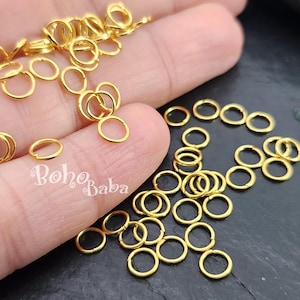 Gold Open Jump Rings, 5mm Jump Rings, Gold Plated Brass Jump Rings, 100pc