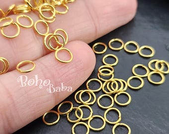 Gold Open Jump Rings, 5mm Jump Rings, Gold Plated Brass Jump Rings, 100pc