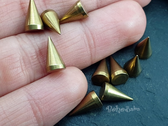 Solid Brass Spike, Raw Brass Spike, Tribal Spike, No Hole Spike, Brass  Jewelry, Industrial Charms, Tribal Jewelry, Spike Charm, 5 Pc 