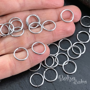 Large Stainless Steel Jump Rings, Open Hoop Rings, 12mm Silver Split Jump Rings, 20 Pc