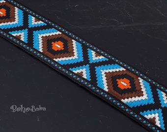 Jacquard Ribbon, Wowen Trim, 25mm Wide, Jacquard Trim, Embroidered Woven Ribbon, Ethnic Ribbon, Tribal Pattern Ribbon, 1 Meter - 1.09 Yards