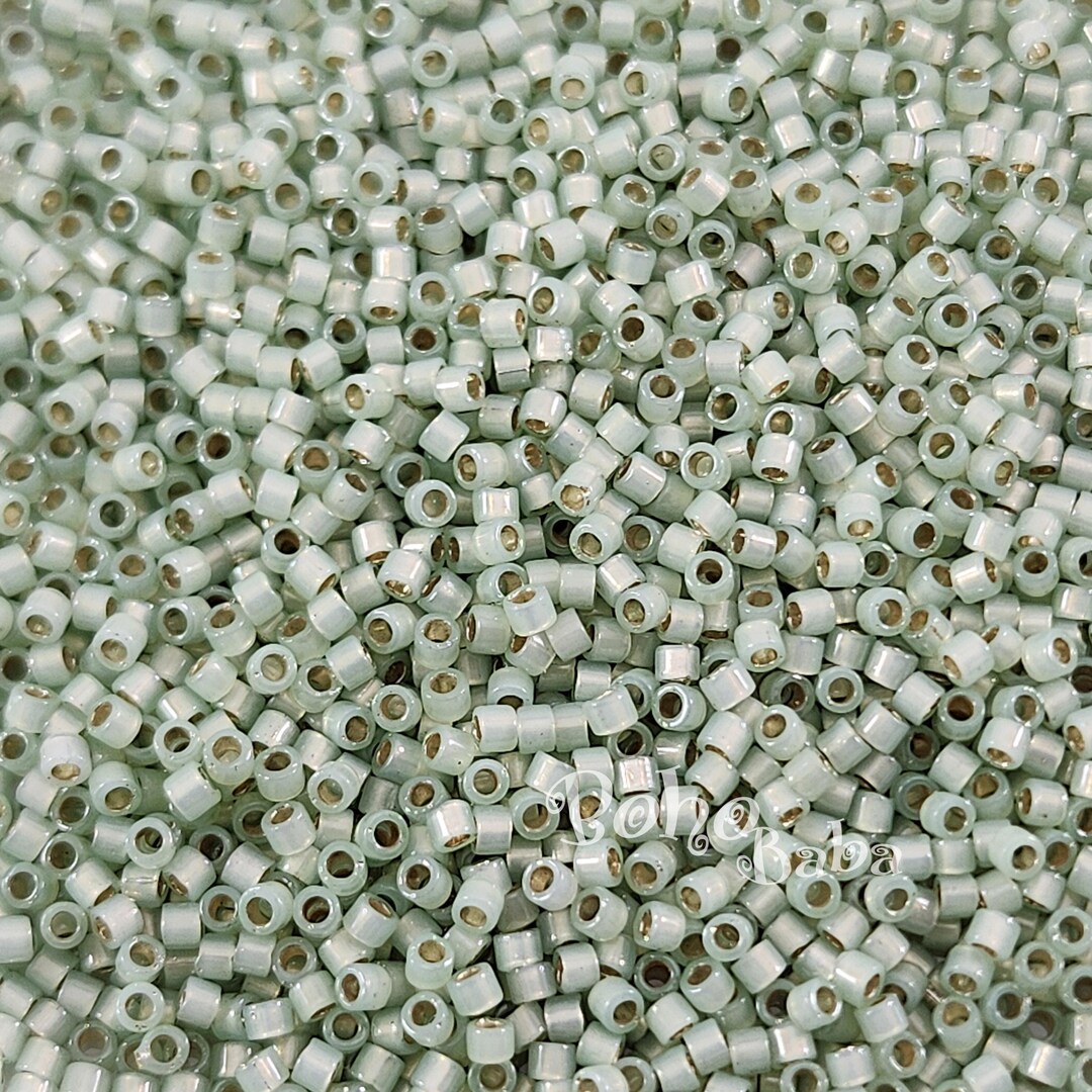 Miyuki Delica Beads, 11/0 DB1454 Silver Lined Light Moss Opal, 5
