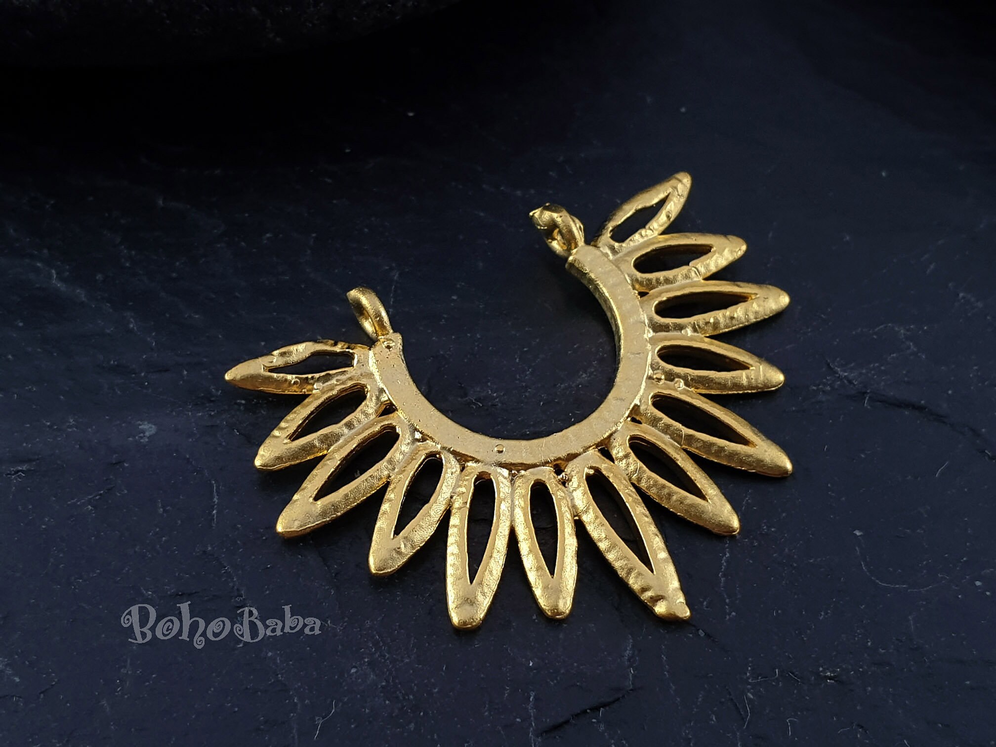 Gold Sun Charm, Sunburst Charm, Earring Charms, Earring Findings, Sun Pendant, Spike Charm, Tribal Charms, Earring Blanks, Sun Earrings, 1Pc
