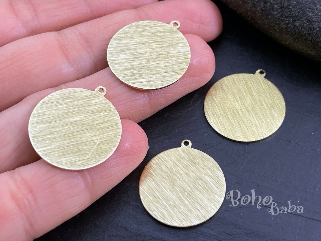 Brass Disc Tags, Raw Brass Stamping Disc, 22mm, Stamping Tags, Brass ...