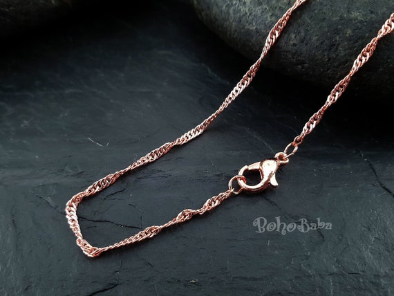 Rose Gold Chain With Lobster Clasp Finished Necklace Dainty
