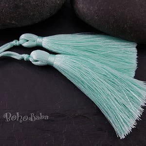 Mint Tassel, Silk Tassel, Thread Tassel, Tassel Findings, Tassel Necklace, Jewelry Supplies, Tassel Jewelry, 2pc