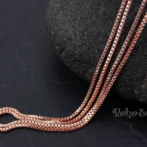 Vak ketting, delicate gouden ketting, roségoud verguld, sierlijke ketting, roségouden ketting, kettingketting, armbandketting, 1,80 mm, vakketting