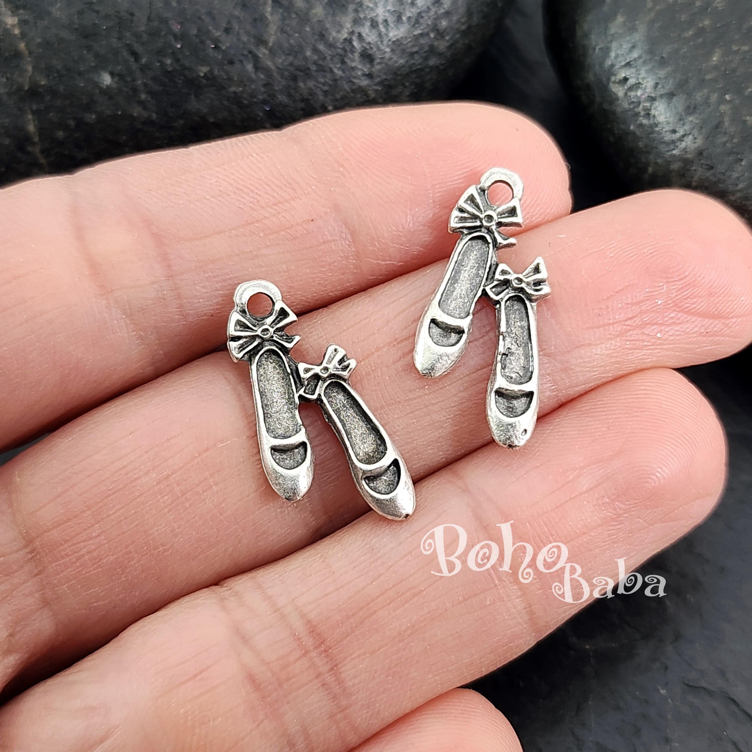 Orecchini A Perno A Forma Di Scarpetta Da Ballo - Argento Sterling 925 Con Cristalli - Idea Regalo Per Ballerine - 2