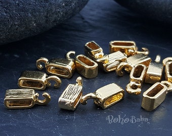 10 pc, Gold Plated Bails, Charm Holder Bails, Cord Bails, Slider Bead Bail, Bracelet Bails, Charm Bails, Mini Bails