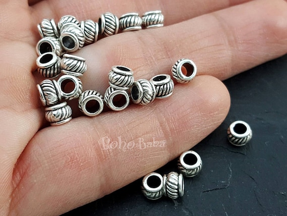 Silver Spacer Beads, Mini Beads, Round Beads, Silver Flower Beads, Jewelry  Spacers, Tiny Silver Beads, Flat Beads, Silver Jewelry, 50 Pc