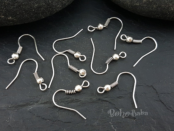 Silver Plated Earring Hooks, Silver Earring Blanks, Fish Hook Earwires, Silver  Ear Wire, Thin Hooks, French Hook Earrings, 20 Pc -  UK