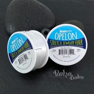 Opelon Stretch Bracelet Beading Cord, Opelon White Elastic Bead Cord, 0.7mm, 100 Meters