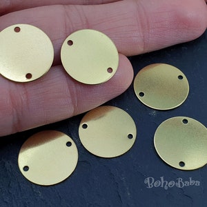 Brass Stamping Discs, Raw Brass Tags, 16mm Brass Disc Connectors, Raw Brass Blanks, 30 Pc