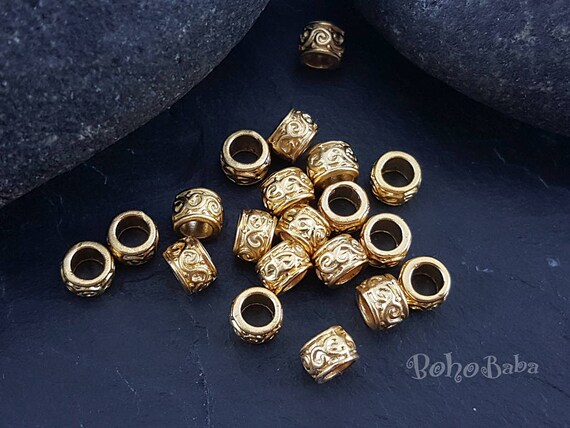 6mm 20pc Gold Balls Beads, Brushed Gold Spacer Beads for Jewelry Making,  Round Gold Beads, Gold Plated 