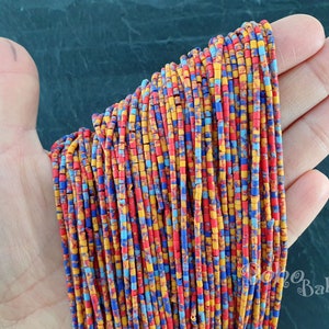 Afghan Seed Beads, Multicolor Seed Bead Strands, Ethnic Beads, Tiny Seed Bead, Tube Beads, Gemstone Beads, Tribal Beads, Heishi Beads