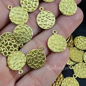 Raw Brass Coin Charms, Brass Coins, Mini Coin Charms, Rustic Coins, Coin Pendants, Coin Findings, Brass Findings, Coin Charms, 20 Pc