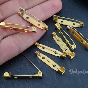 30mm Brooch Pin Back Base, Pin Back Brooch, Brooch Base, Pin Back Base, Gold Brooch Base, Silver Brooch, Gold Pin Back, Gold Brooch, 16Pc