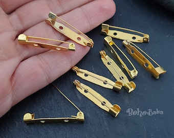 30mm Brooch Pin Back Base, Pin Back Brooch, Brooch Base, Pin Back Base, Gold Brooch Base, Silver Brooch, Gold Pin Back, Gold Brooch, 16Pc