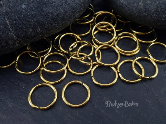 12mm Jump Rings, Raw Brass Jump Rings, Open Jump Ring, Brass Jump