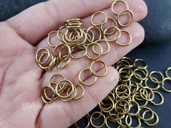 10mm, Jump Rings, Raw Brass Jump Rings, Open Jump Ring, Brass Jump Ring,  Raw Brass Jewelry Finding 